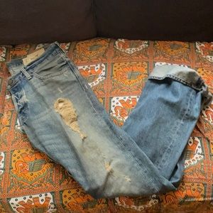 Ripped mens work jeans